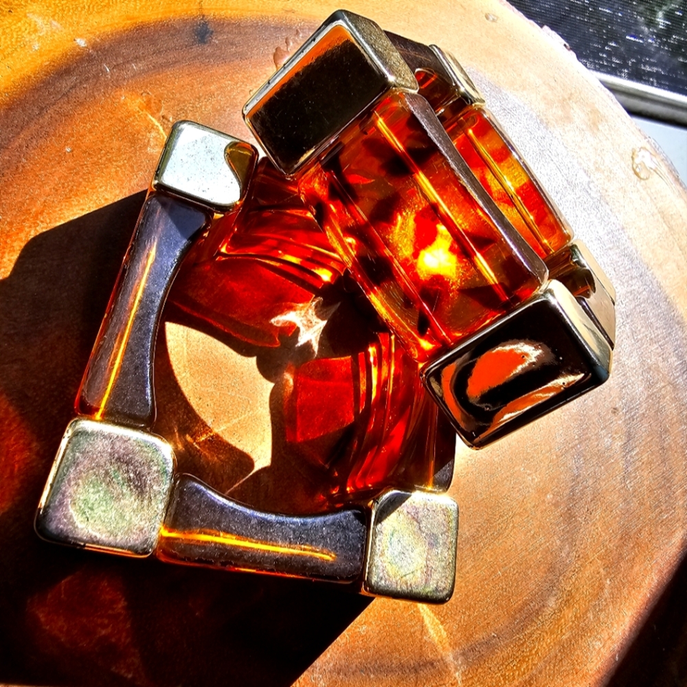 Bebe Vintage Gold and Amber Geometric Bracelet